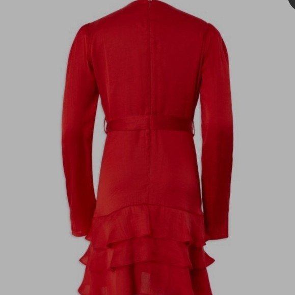 Bardot Junior Winona Ruffled Red Wrap Dress Size Large 12-14‎ - Picture 2 of 8